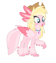 Size: 1700x1900 | Tagged: safe, imported from derpibooru, oc, oc only, oc:lotl love, axolotl, hippogriff, simple background, solo, starry eyes, transparent background, wingding eyes