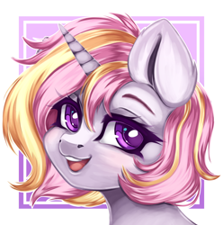 Size: 3032x3055 | Tagged: safe, artist:bizarre_pony, imported from derpibooru, unicorn, bust, commission, portrait, simple background
