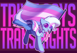 Size: 2202x1545 | Tagged: safe, artist:shepardinthesky, imported from derpibooru, trixie, pony, unicorn, cute and valid, flag, pride, pride flag, solo, trans trixie, transgender, transgender pride flag