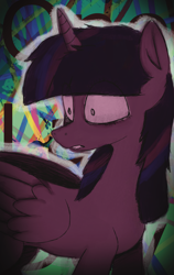 Size: 2400x3800 | Tagged: safe, artist:dark shadow, imported from derpibooru, twilight sparkle, alicorn, pony, book, female, mare, pinpoint eyes, solo, twilight sparkle (alicorn)