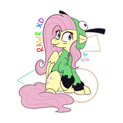 Size: 2048x2048 | Tagged: safe, artist:dark shadow, imported from derpibooru, fluttershy, pegasus, pony, :p, antonymph, cute, fluttgirshy, gir, rawr, solo, tongue out, vylet pony