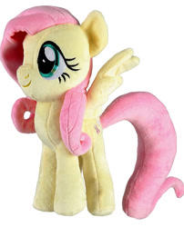 Size: 1125x1390 | Tagged: safe, artist:nekokevin, imported from derpibooru, symbiote studios, fluttershy, pegasus, pony, plushie, smiling, wings