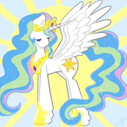 Size: 688x685 | Tagged: safe, artist:scaredkoi, imported from derpibooru, princess celestia, alicorn, pony, female, solo