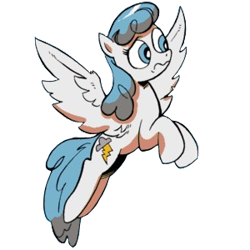Size: 300x300 | Tagged: safe, editor:fuckomcfuck, idw, imported from derpibooru, lightning bolt, white lightning, pegasus, pony, comic, confused, cropped, flying, simple background, solo, transparent background