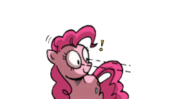 Size: 260x150 | Tagged: safe, editor:fuckomcfuck, idw, imported from derpibooru, pinkie pie, earth pony, pony, comic, cropped, exclamation point, simple background, solo, transparent background