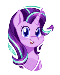 Size: 800x1000 | Tagged: safe, artist:imaplatypus, imported from derpibooru, starlight glimmer, pony, unicorn, bust, female, simple background, solo, white background