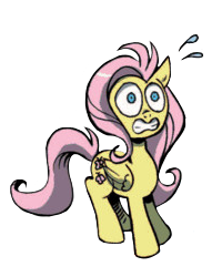 Size: 200x250 | Tagged: safe, editor:fuckomcfuck, idw, imported from derpibooru, fluttershy, pegasus, pony, comic, cropped, scared, simple background, solo, transparent background
