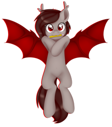 Size: 1280x1455 | Tagged: safe, artist:bloodyartwork, imported from derpibooru, oc, oc only, bat pony, pony, bat pony oc, cute, female, mouth hold, pencil, simple background, solo, spread wings, transparent background, wings