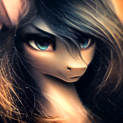 Size: 1024x1024 | Tagged: safe, editor:hawkeyethree, imported from derpibooru, oc, oc only, pony, ai content, ai generated, female, generator:purplesmart.ai, generator:stable diffusion, long mane, mare, solo