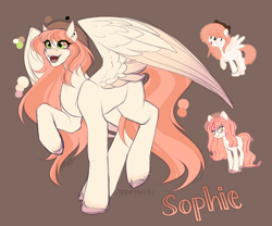 Size: 2712x2256 | Tagged: safe, artist:sparkie45, imported from derpibooru, oc, oc:sophie, pegasus, pony, brown background, female, mare, simple background, solo