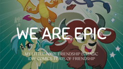 Size: 1920x1080 | Tagged: safe, editor:quoterific, idw, imported from derpibooru, gallus, sandbar, smolder, yona, yak, comic, feats of friendship