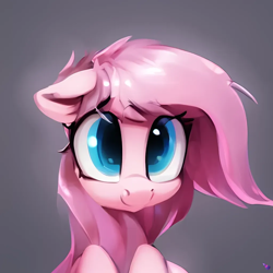 Size: 1024x1024 | Tagged: safe, imported from derpibooru, oc, unnamed oc, earth pony, pony, ai content, ai generated, cute, female, generator:purplesmart.ai, generator:stable diffusion, looking at you, mare, simple background, smiling, solo