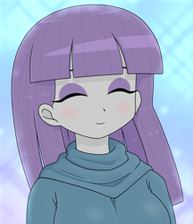 Size: 1280x1480 | Tagged: safe, artist:batipin, imported from derpibooru, maud pie, human, equestria girls, blushing, breasts, busty maud pie, clothes, cute, dress, eyes closed, female, looking at you, maudabetes, open mouth, open smile, smiling, smiling at you, solo, when she smiles