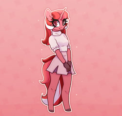 Size: 1280x1221 | Tagged: safe, artist:_alixxie_, imported from derpibooru, galaxy (g1), anthro, twinkle eyed pony, unguligrade anthro, clothes, dress, solo