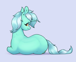 Size: 3124x2518 | Tagged: safe, artist:aquaticvibes, imported from derpibooru, lyra heartstrings, pony, unicorn, female, high res, looking at you, looking back, looking back at you, lying down, mare, on side, smiling, smiling at you, solo