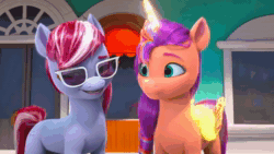 Size: 1280x720 | Tagged: safe, imported from derpibooru, screencap, sugar moonlight, sunny starscout, alicorn, spoiler:g5, spoiler:my little pony: make your mark chapter 2, ali-conned, animated, beach ball, cellphone, filly four, g5, glory (g5), glow, glowing horn, glowing wings, horn, lily (g5), lipstick, misty (g5), my little pony: a new generation, my little pony: make your mark, my little pony: make your mark chapter 2, peach fizz, phone, race swap, rosedust (g5), seashell (g5), sound, sunglasses, sunnycorn, unhappy, upset, webm, window, wings