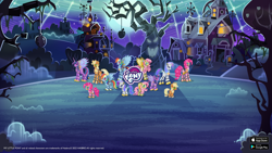 Size: 2560x1440 | Tagged: safe, imported from derpibooru, applejack, fluttershy, pinkie pie, rainbow dash, rarity, twilight sparkle, alicorn, earth pony, pegasus, pony, robot, robot pony, unicorn, applebot, duality, female, flutterbot, gameloft, height difference, mane six, mare, my little pony logo, official, pinkie bot, rainbot dash, raribot, roboticization, slim, tall, twibot, twilight sparkle (alicorn), video game, youtube banner