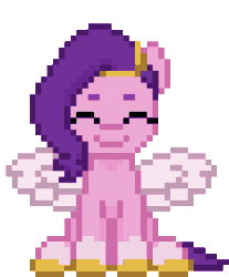 Size: 390x470 | Tagged: safe, artist:luminousdazzle, imported from derpibooru, pipp petals, pegasus, pony, adorapipp, animated, cute, dancing, eyes closed, female, flapping, g5, gif, happy, jewelry, mare, pixel art, simple background, sitting, sitting and dancing, smiling, solo, tiara, transparent background, vibing
