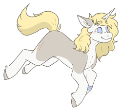 Size: 1654x1507 | Tagged: safe, artist:eggoatt, imported from twibooru, oc, oc only, oc:tee, pony, unicorn, blonde, female, image, mare, png, simple background, solo, transparent background