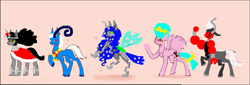 Size: 1207x411 | Tagged: safe, edit, cozy glow, grogar, king sombra, lord tirek, queen chrysalis, edited image, g5, tags needed, королева кошек