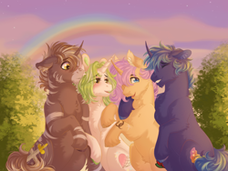 Size: 2850x2141 | Tagged: safe, artist:roselord, imported from derpibooru, oc, oc only, earth pony, pegasus, pony, unicorn, chest fluff, commission, community related, fluffy