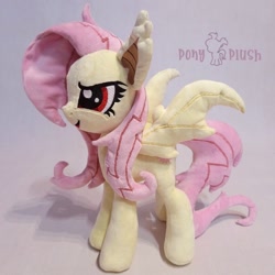 Size: 1080x1082 | Tagged: safe, artist:ponyplushiee, imported from derpibooru, fluttershy, bat pony, pony, bat ponified, flutterbat, irl, photo, plushie, race swap, solo