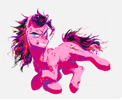 Size: 1317x1080 | Tagged: safe, artist:geonid, derpibooru exclusive, imported from derpibooru, oc, oc only, earth pony, pony, angry, black mane, blue eyes, digital art, freckles, male, pink body, simple background, solo, stallion, white background