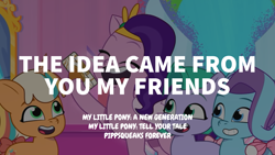Size: 1920x1080 | Tagged: safe, edit, edited screencap, editor:quoterific, imported from derpibooru, screencap, pipp petals, earth pony, pegasus, pony, unicorn, spoiler:g5, spoiler:my little pony: tell your tale, spoiler:tyts01e28, female, filly, foal, g5, glory (g5), mare, my little pony: tell your tale, peach fizz, pippsqueak trio, pippsqueaks, pippsqueaks forever, seashell (g5), trio