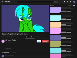 Size: 2048x1536 | Tagged: safe, artist:artistic-inky, imported from derpibooru, oc, oc:green byte, pony, commission, eye clipping through hair, male, ponytube, stallion, ych result, youtube