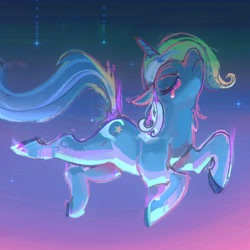 Size: 2000x2000 | Tagged: safe, artist:alumx, imported from derpibooru, trixie, pony, unicorn, abstract background, album cover, female, mare, queen of misfits, solo, vylet pony