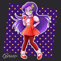 Size: 4096x4096 | Tagged: safe, artist:theratedrshimmer, imported from derpibooru, pipp petals, human, equestria girls, adorapipp, athena asamiya, clothes, cosplay, costume, cute, equestria girls-ified, g5, g5 to equestria girls, generation leap, king of fighters, outline, passepartout, purple background, simple background, solo