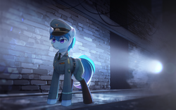Size: 2400x1500 | Tagged: safe, artist:emeraldgalaxy, imported from derpibooru, oc, oc:v.piper, earth pony, pony, clothes, germany, military uniform, police, uniform