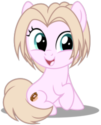 Size: 2840x3520 | Tagged: safe, artist:strategypony, imported from derpibooru, oc, oc only, oc:lazzy butt, earth pony, pony, cute, daaaaaaaaaaaw, earth pony oc, female, filly, foal, looking at you, raised hoof, simple background, sitting, transparent background, younger