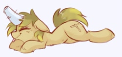 Size: 1461x689 | Tagged: safe, artist:drawtheuniverse, imported from derpibooru, oc, oc only, earth pony, pony, eyes closed, floppy ears, head pat, lying down, pat, prone, solo focus, tongue out