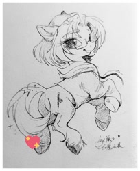 Size: 834x1024 | Tagged: safe, artist:paipaishuaige, imported from derpibooru, oc, oc only, earth pony, pony, sketch, solo, traditional art