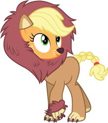 Size: 3000x3406 | Tagged: safe, artist:cloudy glow, imported from derpibooru, applejack, scare master, .ai available, animal costume, applelion, clothes, costume, cute, jackabetes, simple background, solo, transparent background, vector