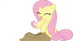 Size: 6178x3482 | Tagged: safe, imported from derpibooru, fluttershy, pegasus, pony, a health of information, cute, eyes closed, sack, shyabetes, simple background, solo, transparent background, vector