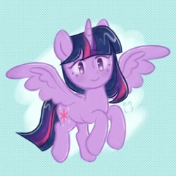 Size: 1110x1110 | Tagged: safe, artist:xxloro-uwu, imported from derpibooru, twilight sparkle, alicorn, pony, female, flying, solo, twilight sparkle (alicorn)