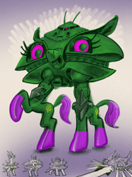 Size: 2048x2732 | Tagged: safe, artist:ja0822ck, imported from derpibooru, pony, robot, robot pony, byg-zam, ma-08, mobile suit gundam, ponified