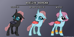 Size: 2650x1325 | Tagged: safe, artist:fibs, artist:hendro107, edit, imported from derpibooru, ocellus, changedling, changeling, alternate design, alternate hairstyle, alternate universe, pre changedling ocellus, vector, wishpony