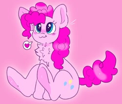 Size: 2048x1737 | Tagged: safe, artist:spookyfoxinc, imported from derpibooru, pinkie pie, earth pony, pony, :3, chest fluff, cute, heart, ponk, round, sitting, smiling, soft, solo