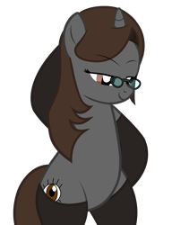 Size: 3129x4064 | Tagged: safe, alternate version, artist:mrvector, imported from derpibooru, oc, oc:sonata, pony, unicorn, absurd resolution, bipedal, clothes, female, glasses, mare, simple background, smiling, socks, solo, transparent background, turnabout storm, vector