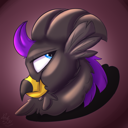 Size: 1500x1500 | Tagged: safe, artist:starcasteclipse, imported from derpibooru, oc, oc only, griffon, bust, profile, solo