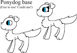 Size: 938x642 | Tagged: safe, artist:wonderwolf51, imported from derpibooru, dog, dog pony, hybrid, original species, base, free to use, simple background, solo, transparent background