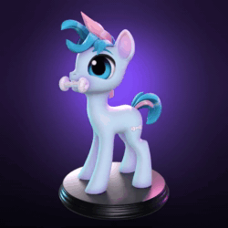Size: 720x720 | Tagged: safe, artist:takibex, imported from derpibooru, oc, oc only, oc:blue chewings, earth pony, pony, 3d, 3d model, animated, chew toy, no sound, solo, turnaround, webm