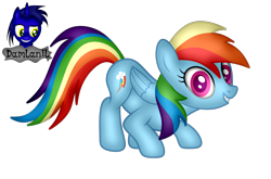 Size: 3232x2128 | Tagged: safe, artist:damlanil, imported from derpibooru, rainbow dash, pegasus, pony, female, grin, looking at you, mare, show accurate, simple background, smiling, solo, transparent background, vector, wings