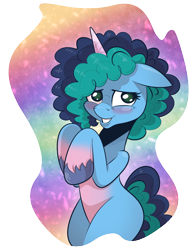 Size: 1300x1692 | Tagged: safe, artist:saturdaymorningproj, imported from derpibooru, pony, unicorn, blushing, female, floppy ears, g5, mare, misty brightdawn, my little pony: make your mark, simple background, smiling, solo, transparent background, unshorn fetlocks