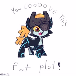 Size: 3000x3000 | Tagged: safe, artist:lilboulder, imported from derpibooru, pony, dialogue, funny, midna, ponified, simple background, solo, the legend of zelda, the legend of zelda: twilight princess, white background