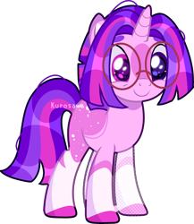 Size: 2260x2609 | Tagged: safe, artist:kurosawakuro, imported from derpibooru, oc, oc only, pony, unicorn, base used, coat markings, female, glasses, heterochromia, mare, not twilight sparkle, simple background, socks (coat markings), solo, transparent background