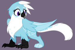 Size: 4084x2732 | Tagged: safe, artist:feather_bloom, imported from derpibooru, oc, oc only, oc:feather_bloom, griffon, beak, griffonized, simple background, solo, species swap, spots, talons